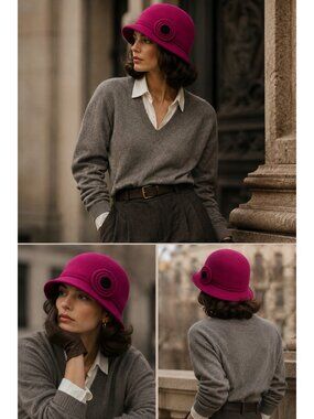 ADORA | Accessories | Adora Cloche Hat Womens One Size Red  display picture 3